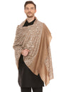 Pashtush India Mens Scarves Stoles and Mufflers Pashtush Mens Tone On Tone Embroidery Stole - Taupe