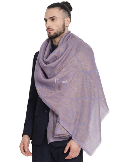 Pashtush India 70x200 Pashtush Mens Twilight Collection, Jacquard Stole, With Metallic Thread Weave, Fine Wool