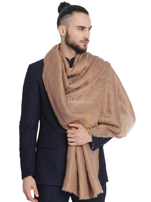 Pashtush India 70x200 Pashtush Mens Twilight Collection, Jacquard Stole, With Metallic Thread Weave, Fine Wool