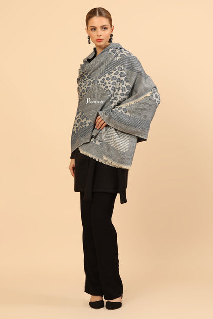 Pashtush India Womens Stoles Pashtush Mens Woollen Stole, Woven Soft And Warm Design, Denim Blue