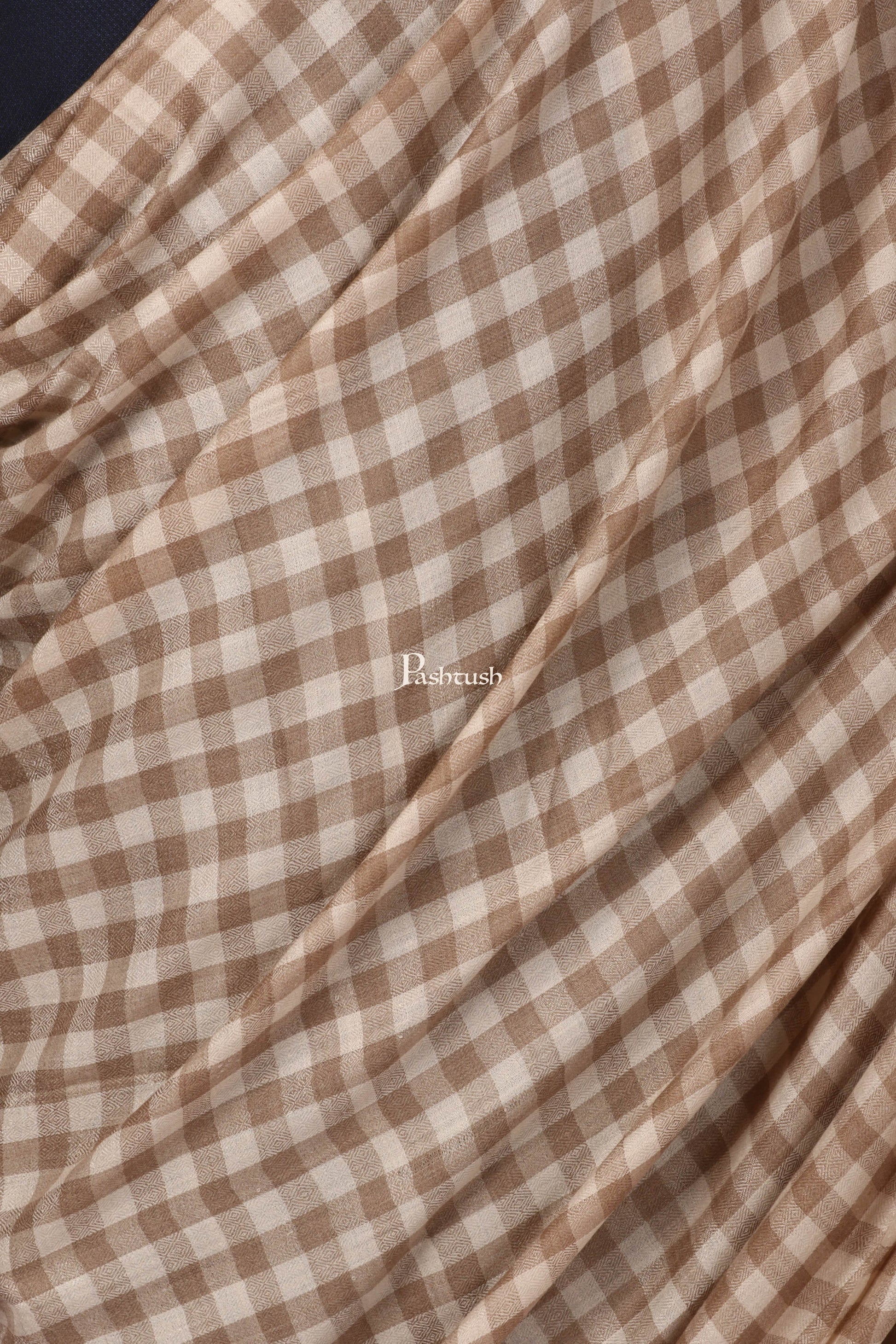Pashtush India Mens Shawls Gents Shawl Pashtush Mens Woven Check Design Shawl, Australian Merino Wool Light Weight, Soft Handfeel