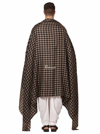 Pashtush His and Her Gift Set of Fine Wool Shawls, Black, Packaged in Keepsake Wooden Chester Gift Box