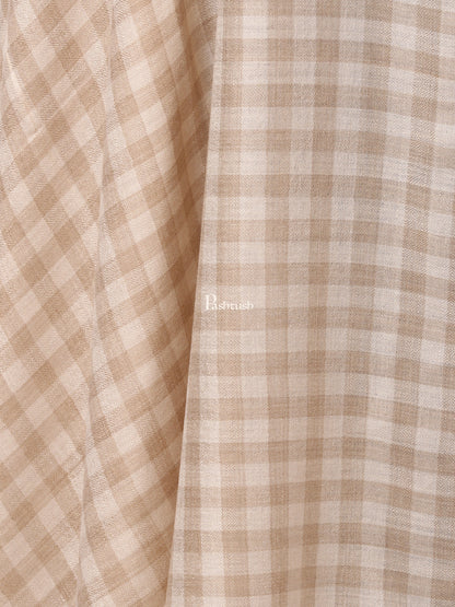 Pashtush India Mens Shawls Gents Shawl Pashtush Mens Woven Check Shawl, Ultra-Light Weight - Fine Wool, Medium, Herringbone Checks