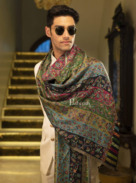 Pashtush India Shawl Pashtush Mens Woven Ethnic Stole, Extra Soft Bamboo Fibre