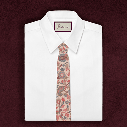 Pashtush Mens Woven Jacquard Necktie, Tie For Men, Bright Colours, Free Size, Beige