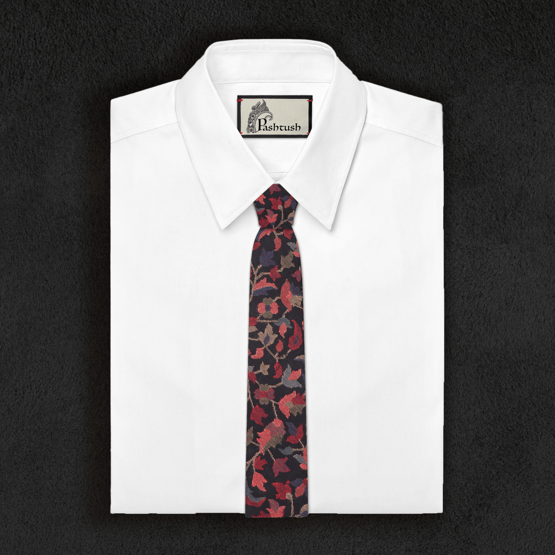 Pashtush India Tie Pashtush Mens Woven Jacquard Necktie, Tie for men, Bright Colours, Free Size, Black