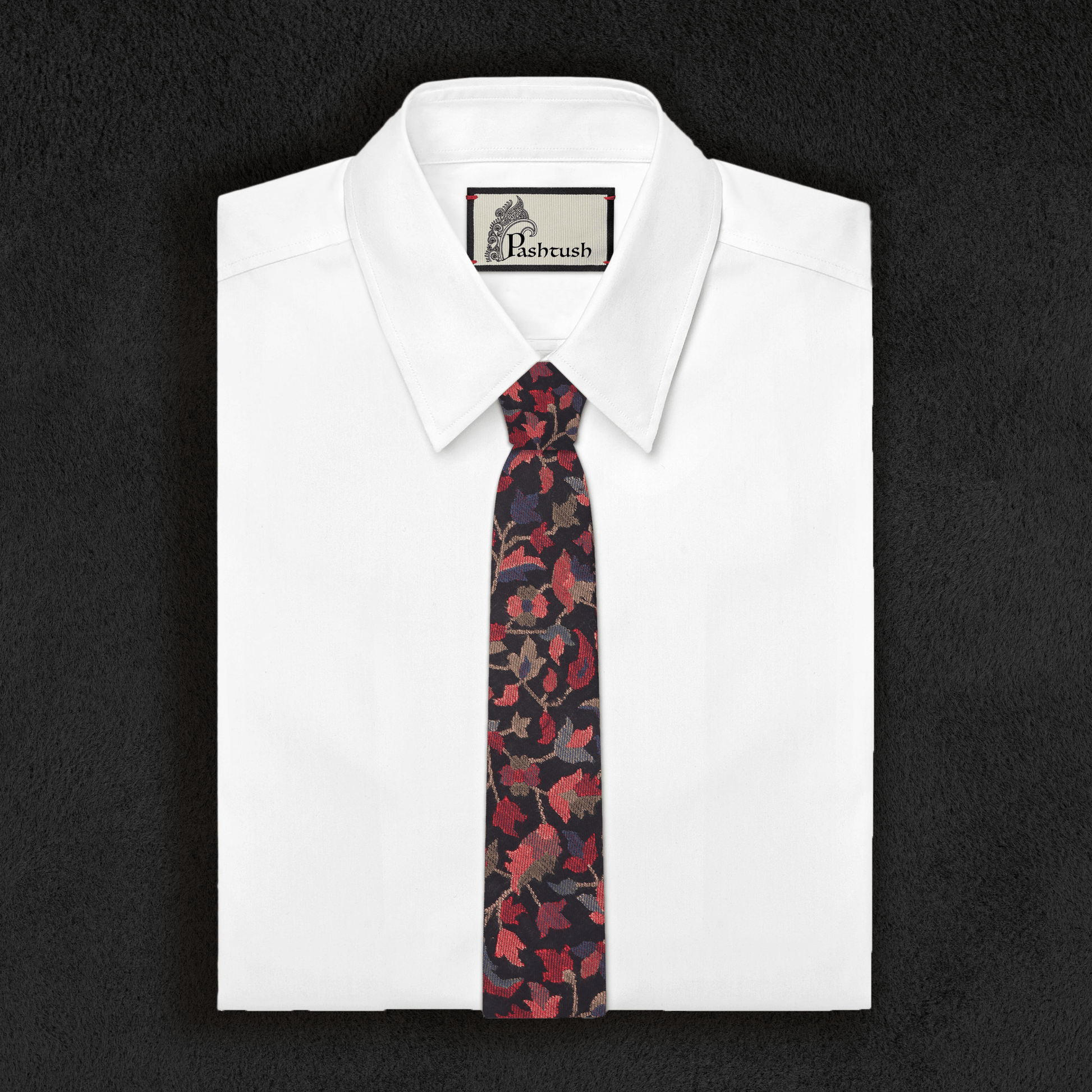 Pashtush India Tie Pashtush Mens Woven Jacquard Necktie, Tie for men, Bright Colours, Free Size, Black