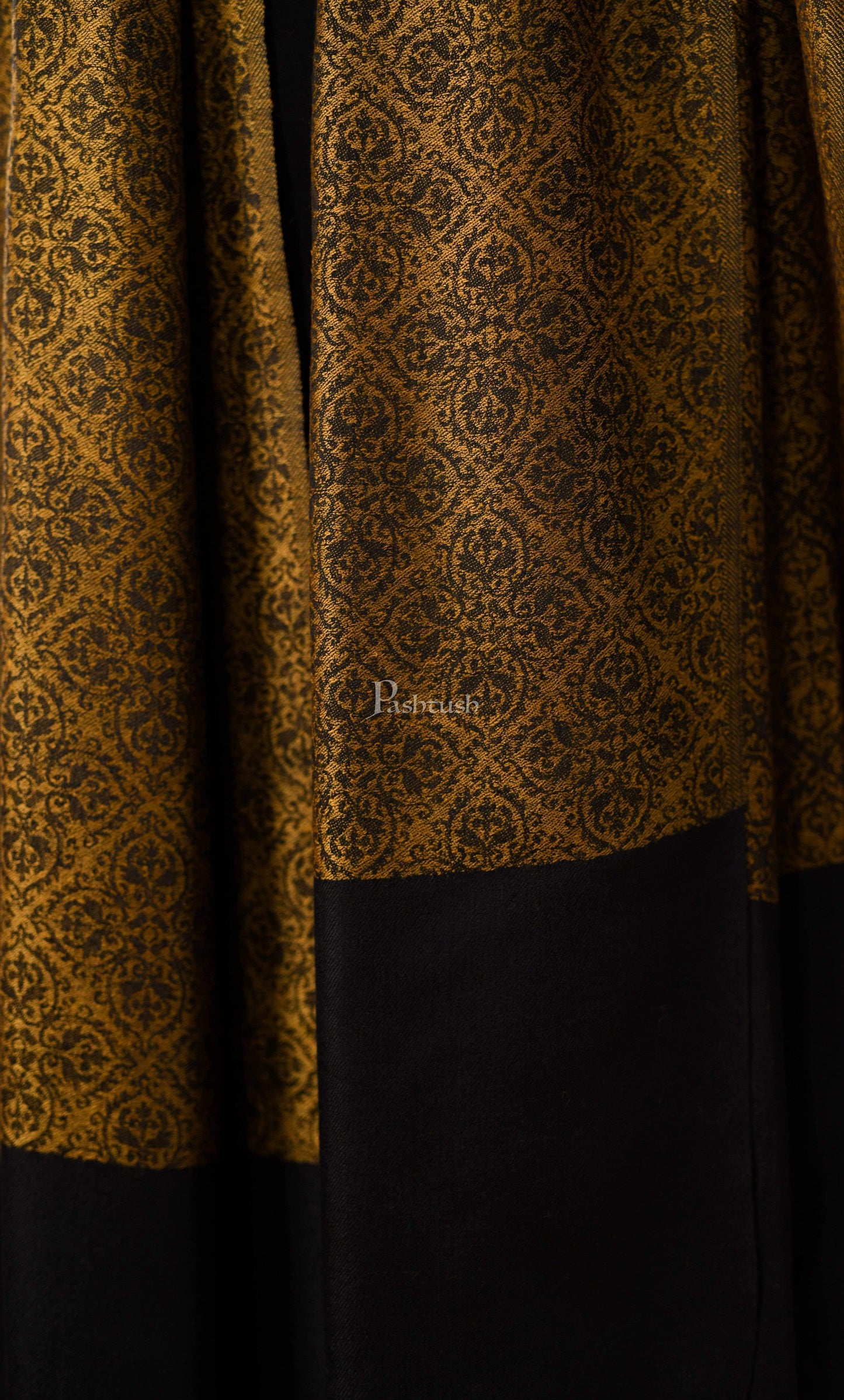 Pashtush India 100x200 Pashtush Mens Woven Paisley, Self Shawl, In Extra Soft Fine Wool, Large Wrap Size