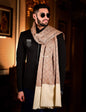 Pashtush India 100x200 Pashtush Mens Woven Paisley, Self Shawl, In Extra Soft Fine Wool, Large Wrap Size
