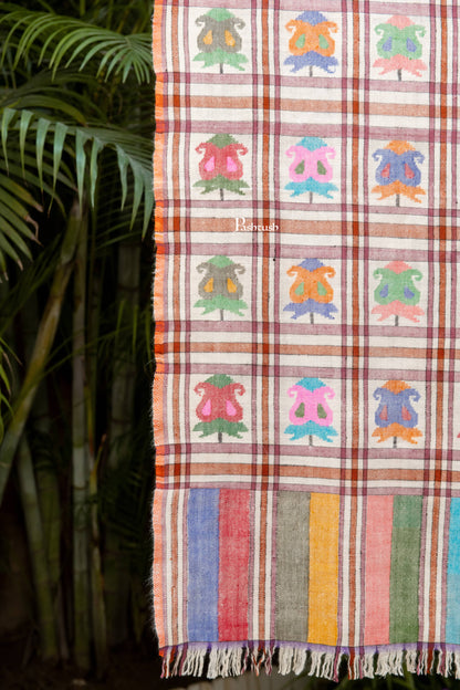 Pashtush India Womens Shawls Pashtush  Pure Pashmina Shawl, Hand Woven Kaani Design, Multicoloured