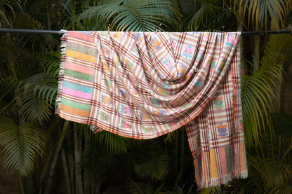 Pashtush India Womens Shawls Pashtush  Pure Pashmina Shawl, Hand Woven Kaani Design, Multicoloured