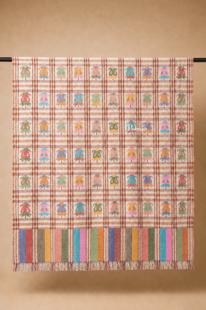 Pashtush India Womens Shawls Pashtush  Pure Pashmina Shawl, Hand Woven Kaani Design, Multicoloured