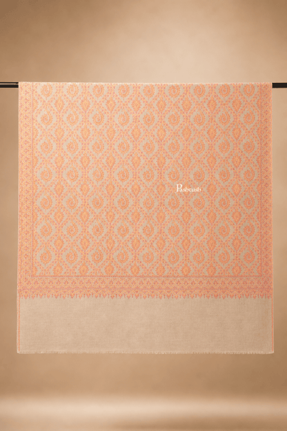 Pashtush India Womens Shawls Pashtush  Pure Pashmina Shawl, Sozni Hand Embroidery, Hand Woven Design, Beige