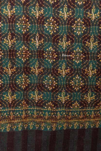Pashtush India Womens Shawls Pashtush  Pure Pashmina Shawl, Sozni Hand Embroidery, Hand Woven Design, Black