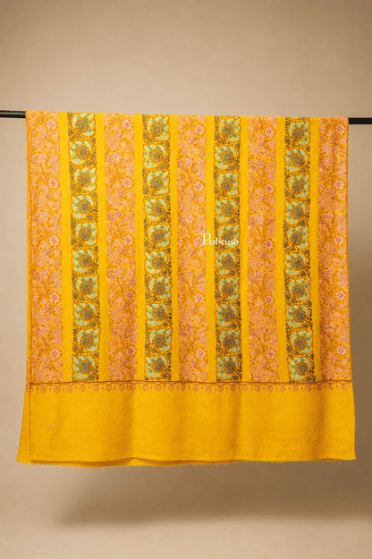 Pashtush India Womens Shawls Pashtush  Pure Pashmina Shawl, Sozni Hand Embroidery, Hand Woven Design, Deep Orange