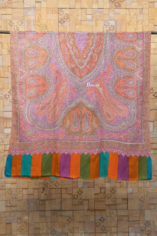 Pashtush India Womens Shawls Pashtush  Pure Pashmina Shawl, Sozni Hand Embroidery, Hand Woven, Kalamkari Design, Multicolour