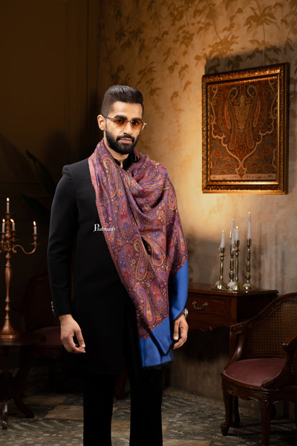 Pashtush India Gift Pack Pashtush Rakhi Gift Set, Mens Royal Blue Stole with Rakhi and Tilak in Premium Gift Box