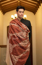 Pashtush India 127x254 Pashtush Super Fine Kashmiri Embroidery Pure Wool, Ring Shawl, full size - Taupe