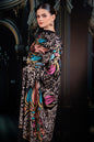 Pashtush India womens scarf and Stoles Pashtush Tres Chic Regal Collection, Floral Embroidery, Extra Soft Fine Wool Stole, Scarf, Rich Black