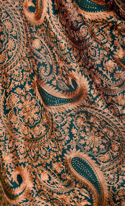 Pashtush India 70x200 Pashtush Tres Chic Regal Collection, Wool Embroidery Nalki Shawl Scarf
