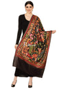 Pashtush Shawl Store Stole Pashtush Tres Chic Regal Collection, Wool Embroidery Nalki Shawl Scarf, Rich Black