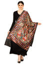 Pashtush India 70x200 Pashtush Tres Chic Regal Collection, Wool Embroidery Nalki Shawl Scarf, Rich Black