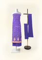 Pashtush India Apparel & Accessories Pashtush Unstitched Kashmiri Embroidery Suit with shawl, Fine Wool, Soft and Warm, Blue
