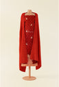 Pashtush India Apparel & Accessories Pashtush Unstitched Kashmiri Embroidery Suit with shawl, Fine Wool, Soft and Warm, Red