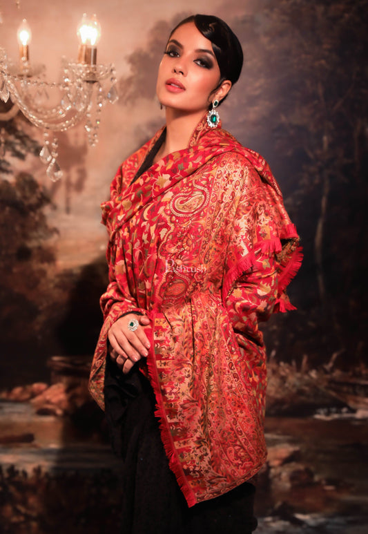 Pashtush India Womens Shawls Pashtush women faux pashmina shawl, ethnic weave design, multi color