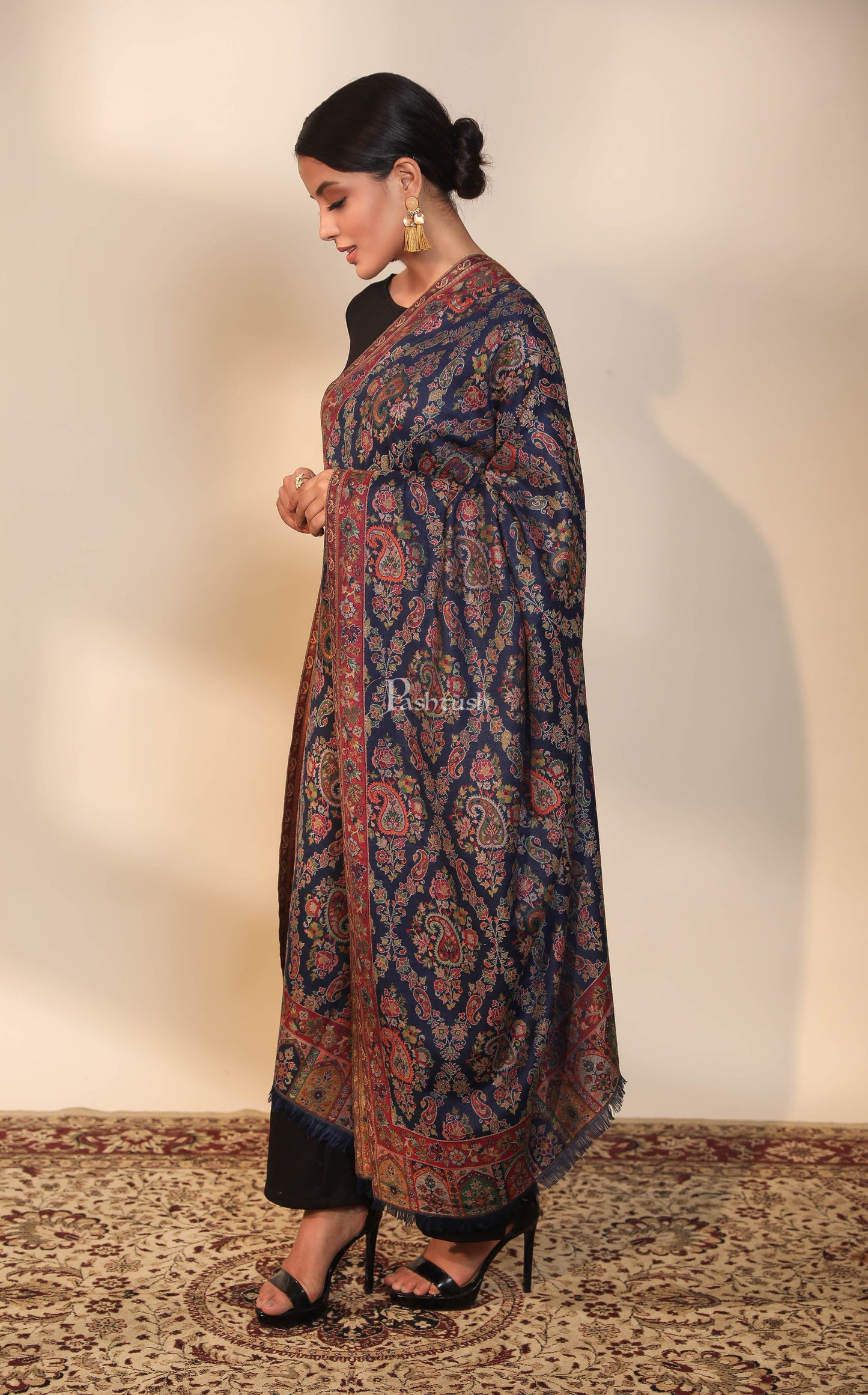 Pashtush India Womens Shawls Pashtush women faux pashmina shawl, ethnic weave design, multi color