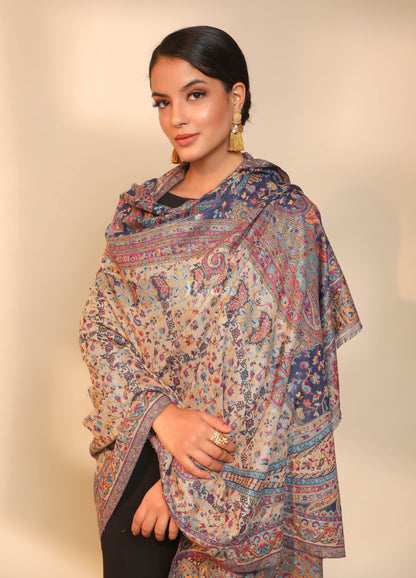 Pashtush India Womens Shawls Pashtush women faux pashmina shawl, ethnic weave design, multi color