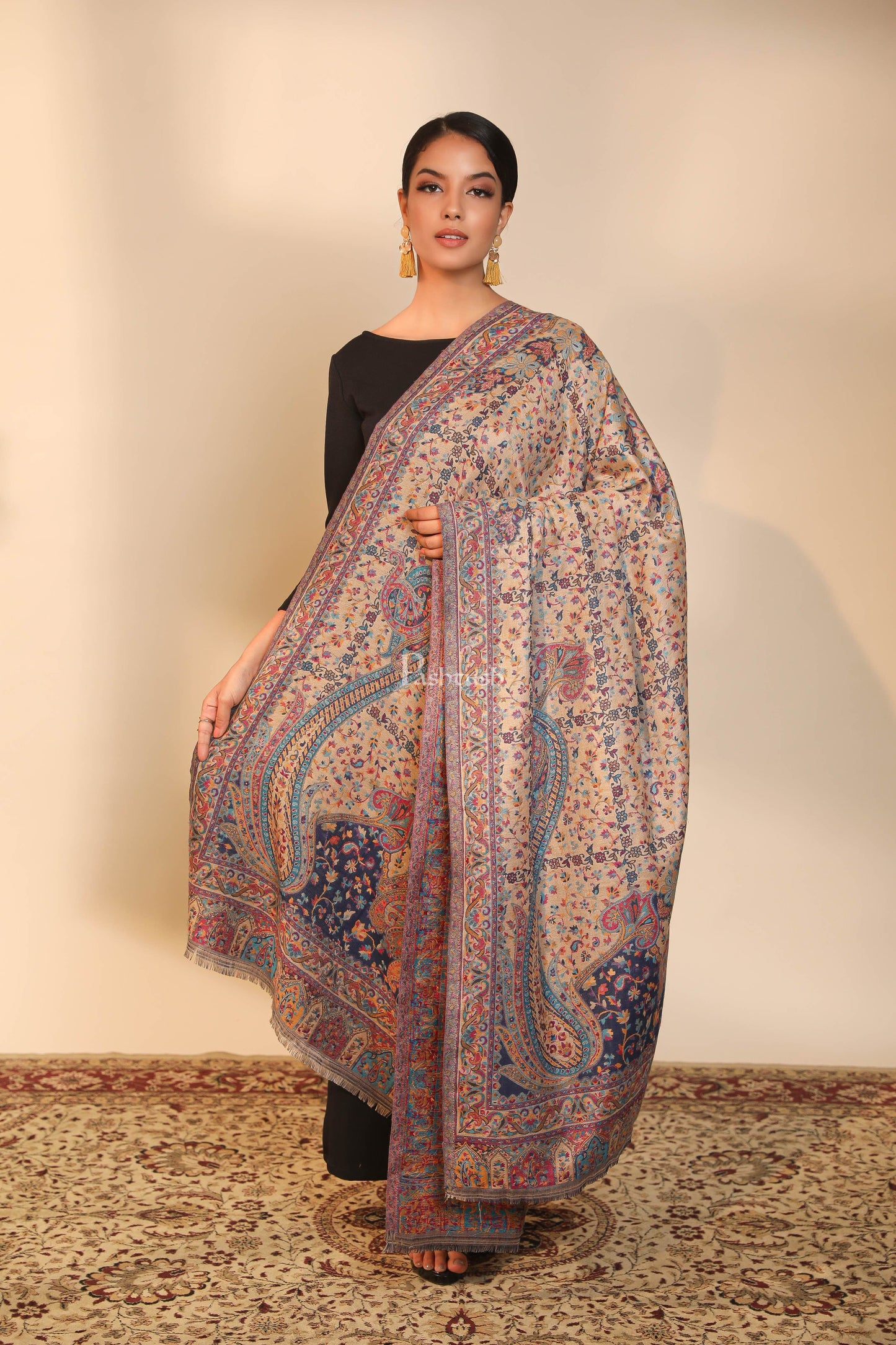 Pashtush India Womens Shawls Pashtush women faux pashmina shawl, ethnic weave design, multi color