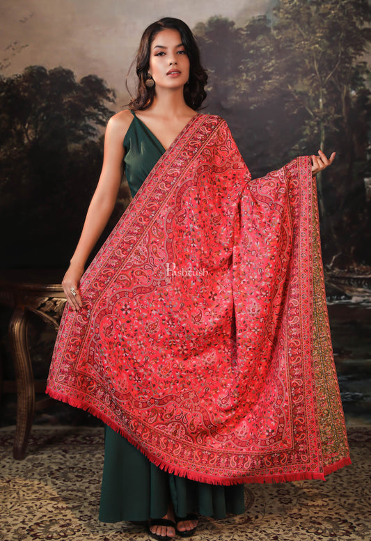 Pashtush India Womens Shawls Pashtush women faux pashmina shawl, ethnic weave design, multi color