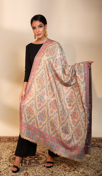 Pashtush India Womens Shawls Pashtush women faux pashmina shawl, ethnic weave design, multi color