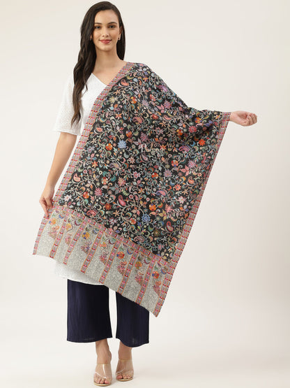 Pashtush India Womens Stoles and Scarves Scarf Pashtush women Fine Wool stole, Kalamkari design, Multicolour
