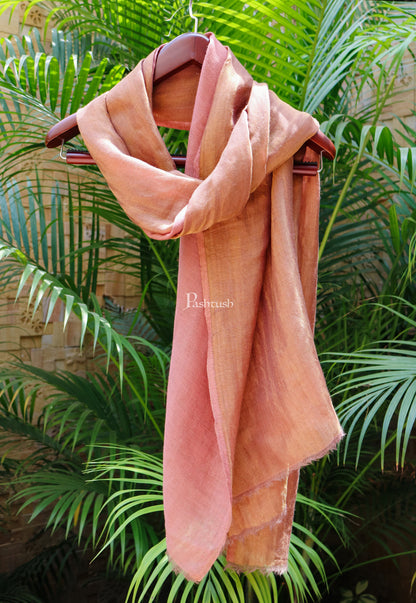 Pashtush India Womens Stoles and Scarves Scarf Pashtush women Fine Wool stole, reversible twilight design, golden