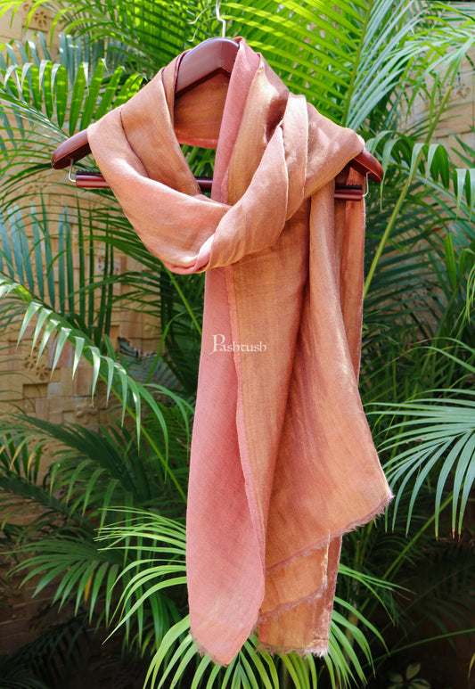 Pashtush India Womens Stoles and Scarves Scarf Pashtush women Fine Wool stole, reversible twilight design, golden