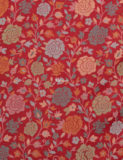 Pashtush India Womens Shawls Pashtush Women Red Ethnic Motifs Woven Design Designer Shawl