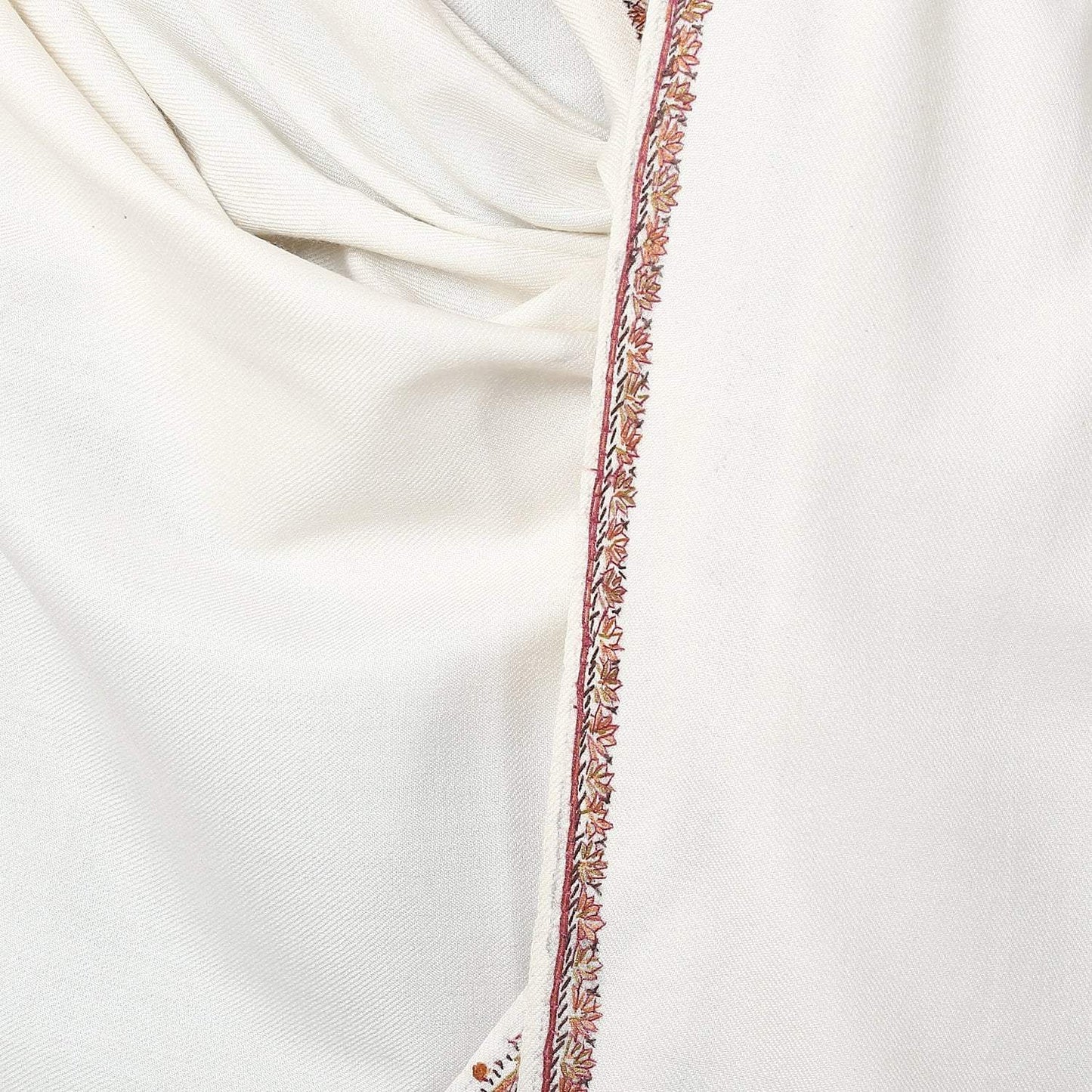 Pashtush Shawl Store Shawl Pashtush Women's 100% Hand Embroidery Kashmiri Shawl, With Kingri Sozni Embroidery Borderwork