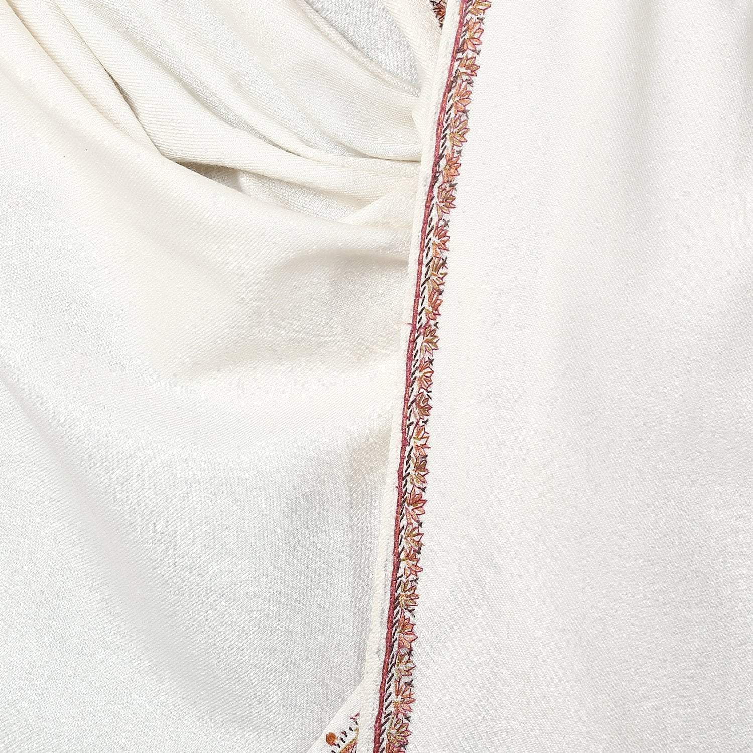 Pashtush Shawl Store Shawl Pashtush Women's 100% Hand Embroidery Kashmiri Shawl, With Kingri Sozni Embroidery Borderwork