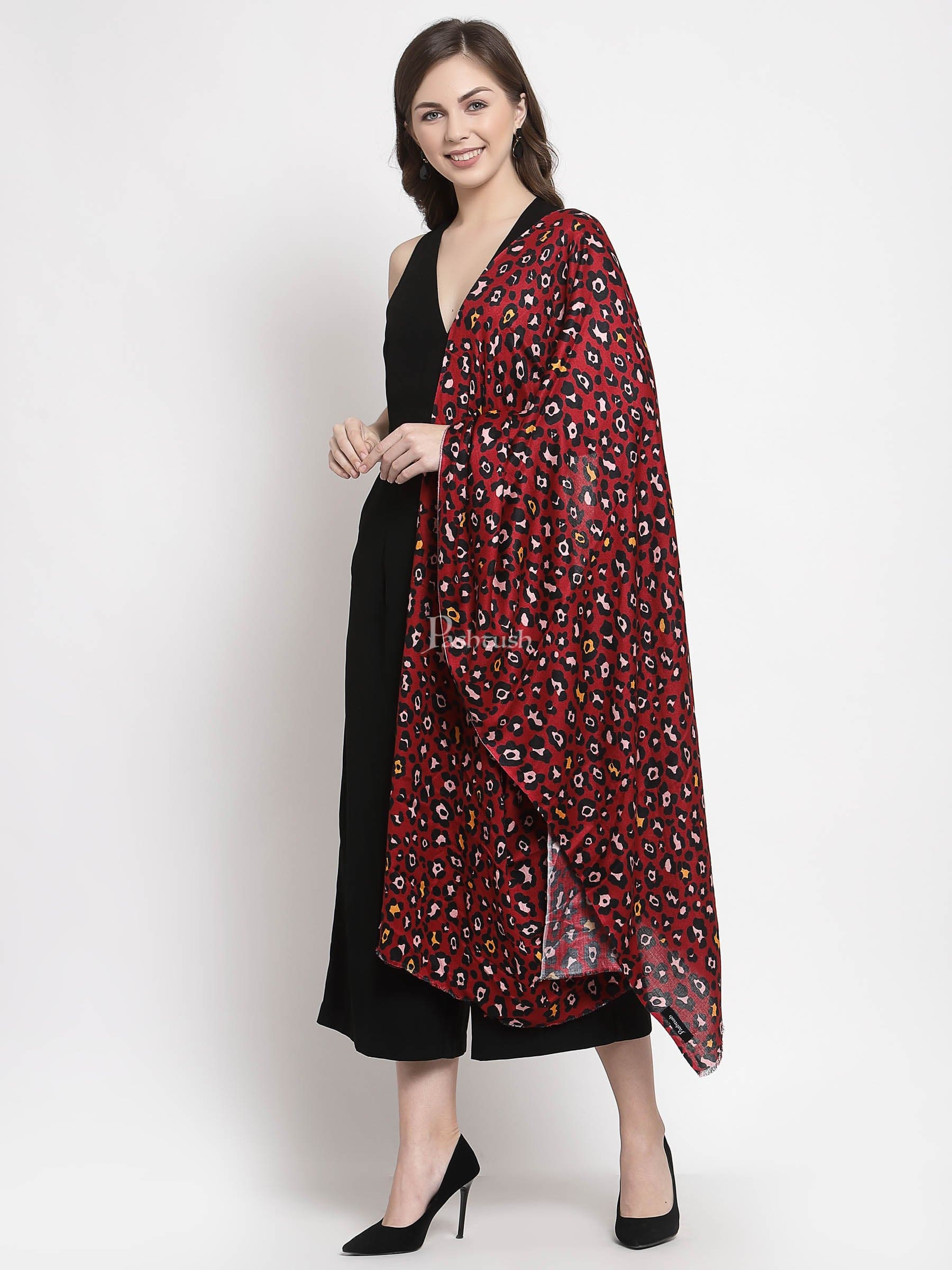 Pashtush India Womens Stoles and Scarves Scarf Pashtush Women'S 100% Pure Silk, Printed Scarf - Paisley Romance