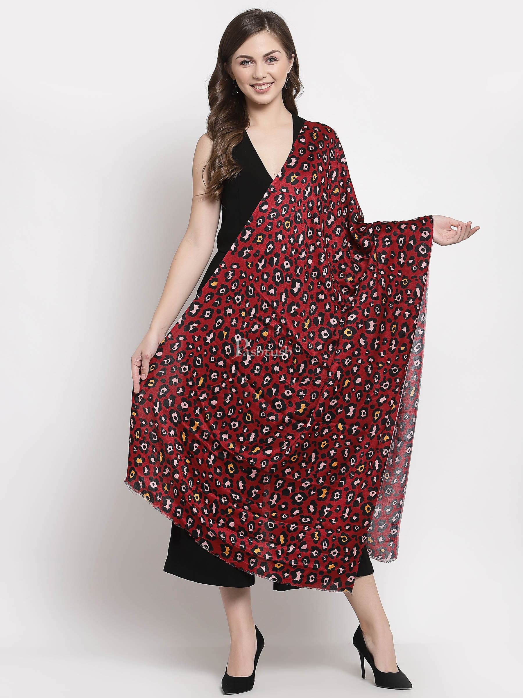 Pashtush India Womens Stoles and Scarves Scarf Pashtush Women'S 100% Pure Silk, Printed Scarf - Paisley Romance
