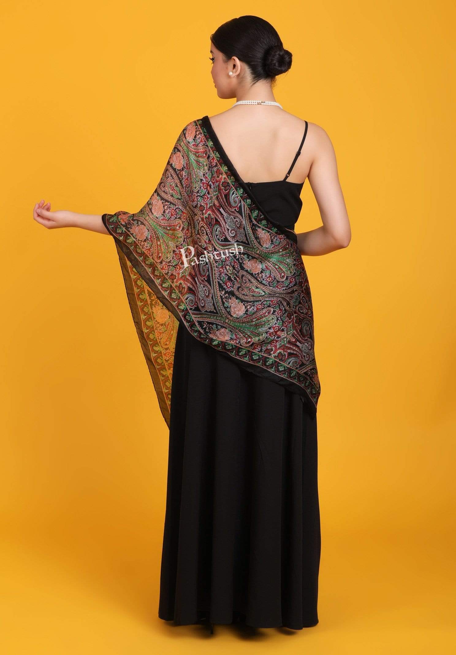Pashtush India Stole Pashtush Women's 100% Pure Silk, Printed Scarf, Ultra Soft and Smooth