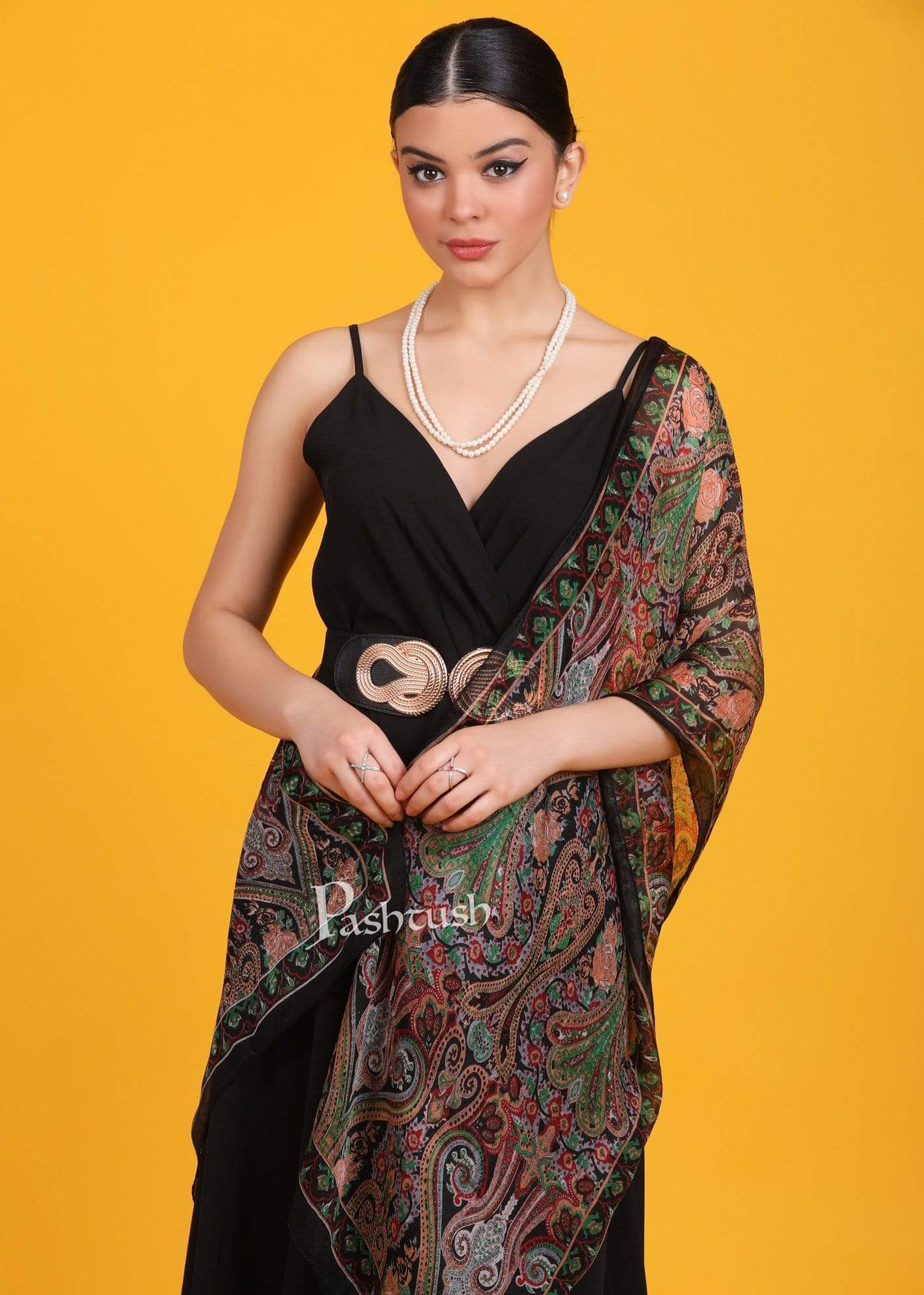 Pashtush India Stole Pashtush Women's 100% Pure Silk, Printed Scarf, Ultra Soft and Smooth