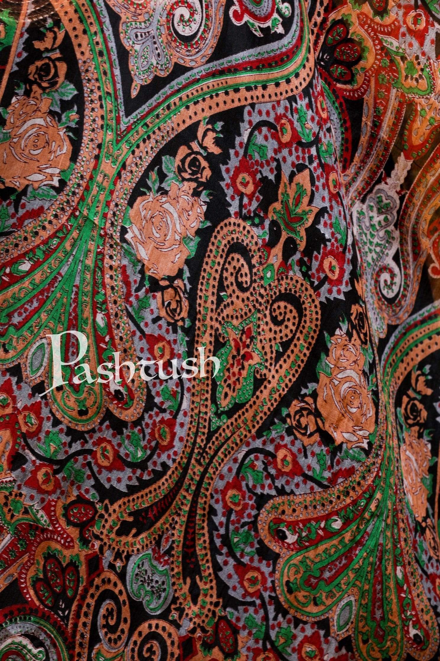 Pashtush India Stole Pashtush Women's 100% Pure Silk, Printed Scarf, Ultra Soft and Smooth