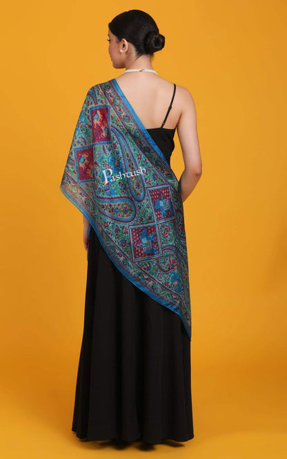 Pashtush India Scarf Pashtush Women's 100% Pure Silk, Printed Scarf, Ultra Soft and Smooth