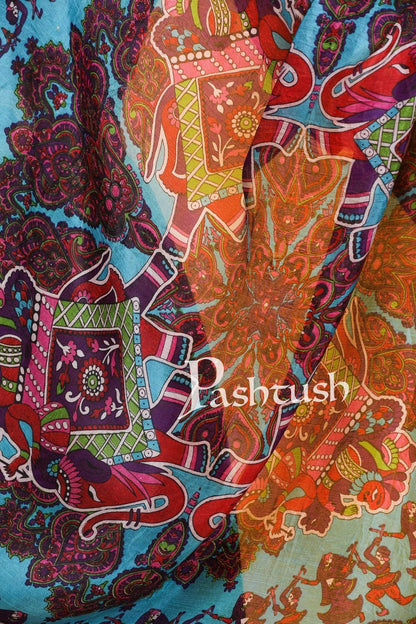 Pashtush India Scarf Pashtush Women's 100% Pure Silk, Printed Scarf, Ultra Soft and Smooth