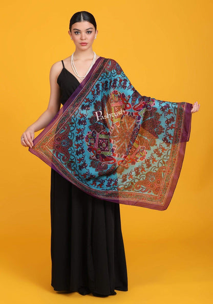 Pashtush India Scarf Pashtush Women's 100% Pure Silk, Printed Scarf, Ultra Soft and Smooth