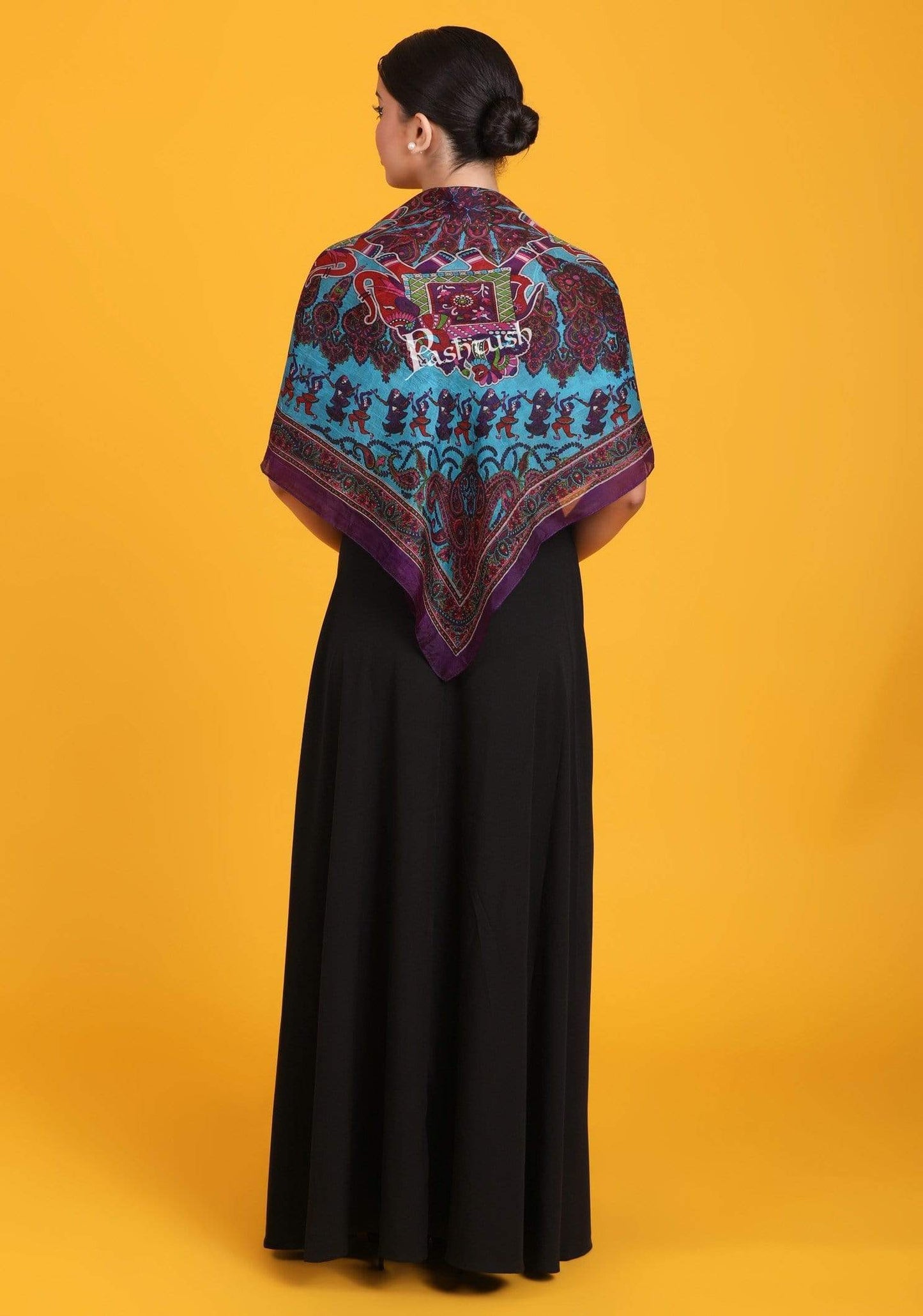 Pashtush India Scarf Pashtush Women's 100% Pure Silk, Printed Scarf, Ultra Soft and Smooth