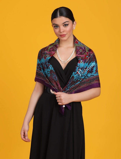 Pashtush India Scarf Pashtush Women's 100% Pure Silk, Printed Scarf, Ultra Soft and Smooth